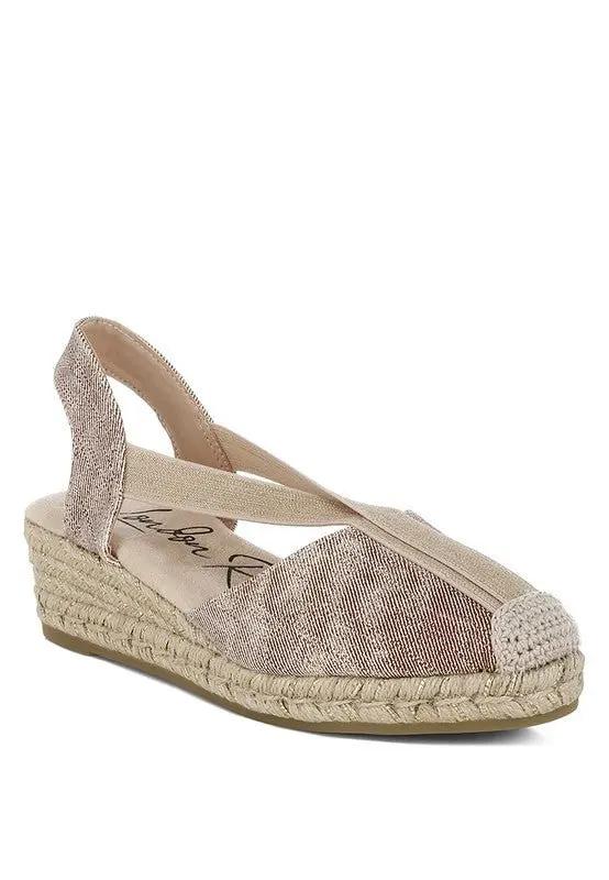 Port Side Metallic Woven Espadrille Wedges for Summer Style - Love Salve